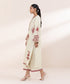 Women's Pret Dobby Off White Embroidered A-Line Shirt